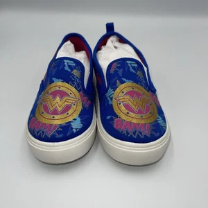 Wonder Woman Shoes Canvas Casual Tennis Slip On Sneaker Size 12 Girls - Picture 1 of 10
