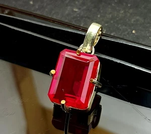 Natural Certified 45.20Ct Red Ruby Gemstone Pendant In Solid 925 Sterling Silver - Picture 1 of 12