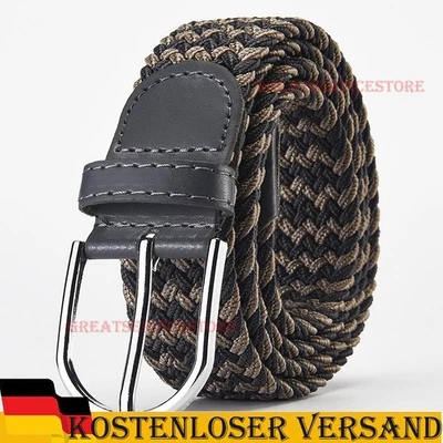 Stretchgürtel elastisch Stoffgürtel Flechtgürtel Damen Herren Gürtel dehnbar NEU - Bild 1 von 4
