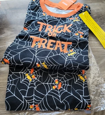 Gymboree Gimmies Pijama Truco o Trato Halloween Telarañas Caramelos Niños 12 NUEVO Foto 1 de 4