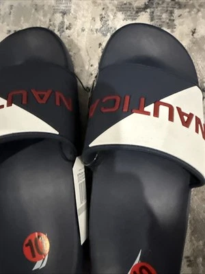 NUEVO NAUTICA Hombre Slip On Stono 4 Zapatillas 10M Azul Marino Rojo Foto 1 de 4