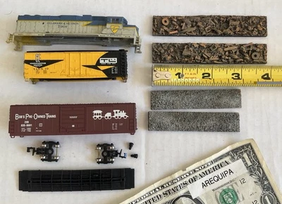 Lot N HO Scale train PARTS boxcar Brachmann Coal top Junk scrap for gondola car - Image 1 of 4