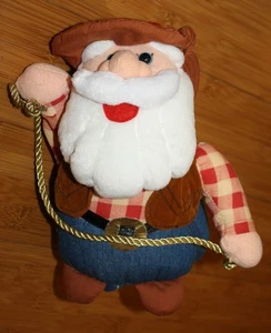 Cowboy Weihnachtsmann singt hier kommt Weihnachtsmann animiert Plüsch Lasso Round Up funktioniert - Bild 1 von 4