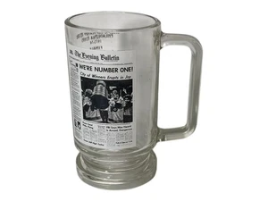 Vintage 1974 Philadelphia Flyers We're #1 Stanley Cup Champ Glass Beer Stein Mug - Picture 1 of 4