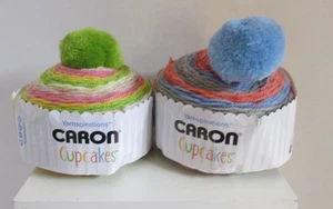 Caron Cupcakes Yarn 3oz Pompom Hat #3 #16009 Fruit Punch/ #16012 Strawberry Kiwi - Picture 1 of 10