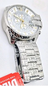 Reloj para hombre DZ4636 DIESEL Mega Chief logotipo grabado correa de acero inoxidable acento dorado - Imagen 1 de 7