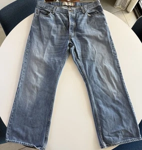 Levis Mens Vintage 567 Jeans 37 X 29 Loose Boot Cut Button Fly Lt Wash Blue - Picture 1 of 10