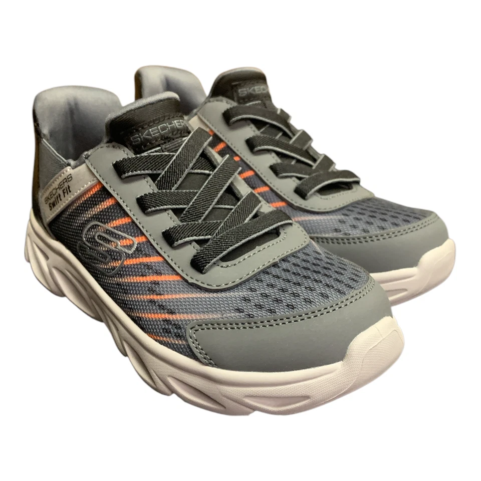 Skechers Boys Hands Swift Fit Flex Glide Sneaker Size 2 Black