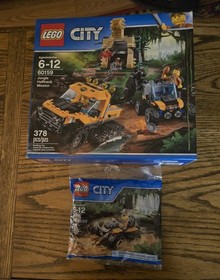 2 LEGO CITY Kits: Jungle Halftrack Mission (60159) & Jungle ATV (30355)  New