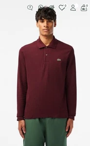 Lacoste Polo Shirt Mens Adult Size Medium Red Crocodile Logo Rugby Preppy Casual - Imagen 1 de 13