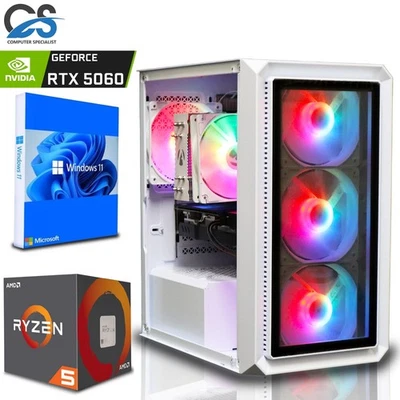 Gaming PC AMD Ryzen 5 4500 32GB DDR4 RAM RTX 5060 8GB 1TB M.2 NVMe Windows 11 - Image 1 of 4