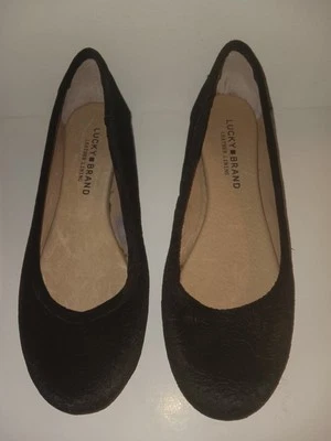 Lucky Brand Mujer Emmie Pisos Negro Flor Terciopelo Talla 7 M Foto 1 de 4