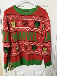 Marvel Youth Size XL Red Christmas Sweater EUC - Picture 1 of 3