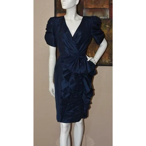 Amen Wardy Designer Vintage Satin Cocktail Party Dress - Picture 1 of 8