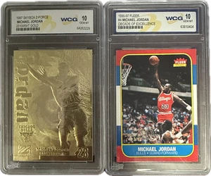 Michael Jordan Decade of Excellence WCG 10 & 23K WCG 10 Plus 12 More Jordan Card - Picture 1 of 4