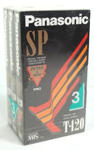 3 Pack Panasonic SP Special Premium T120 VHS Tapes NV-T120ZS New! Made In Japan! - Picture 1 of 3