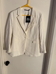 Women NWT "BLK DNM" white, lined, 1 button blazer. Size 38 - Picture 1 of 2