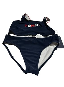 Tommy Hilfiger Logo Wave Print Tankini 2-Piece Set Girls L (12-14) Navy Blazer - Picture 1 of 5