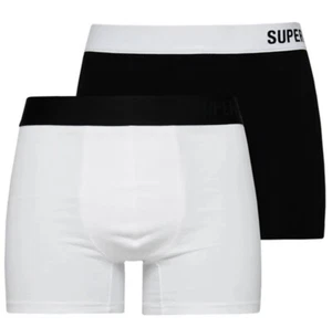 Superdry Men's Boxer Brief Hipster 2 In a Pack Black & White M XL - Picture 1 of 15