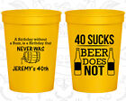 Personalized 40Th Birthday Party Cups Custom Cup (20247) 40 Sucks, Beer Does Not