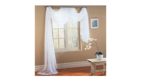 Pure White Sheer Window Drape Wedding Scarf Panel Curtain Voile Swag 60" X 216" - Bild 1 von 8