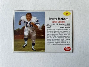Tarjeta postal de fútbol americano Darris McCord 1962 impresión única #54 - Imagen 1 de 2