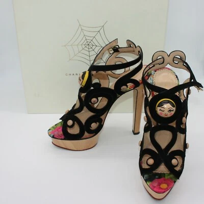Sandálias sapatos Charlotte Olympia rara boneca aninho Anastasia tamanho 40 EUA 10 US$ 1565 - Imagem 1 de 4