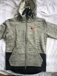 NIKE HOODIE BOYS BV3418_056 GRAY/BLACK SIZES S/M/L - Picture 1 of 6