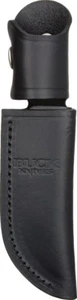 BUCK KNIFE -  MODEL # 103 SKINNER LEATHER BELT SHEATH -- BLACK WITH BUCK LOGO - Picture 1 of 2