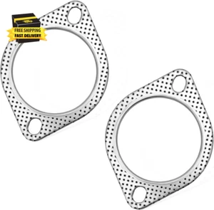 2 Stück Auto Auspuffdichtung, 3 Zoll 2-Loch Auspuff Flanschdichtung Ersatz, Ständer - Bild 1 von 6