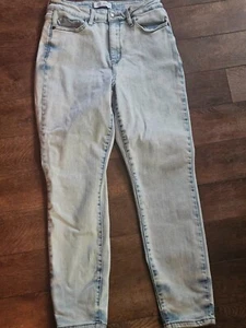 Damen Judy Blue Jeans Hellblau Denim Slim Fit High Rise Acid Washed Größe 5/27 - Bild 1 von 10