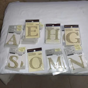 Recollections Bling Sticker Letter Gold (4) New Scrapbook Pearl (pick Up ) - Picture 1 of 11