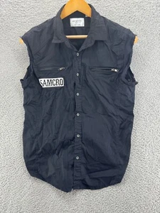 Paperdenim&cloth Men's Sons Of Anarchy Samcro Black Button Up Shirt Size Large - Picture 1 of 9