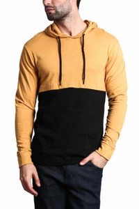 Men's Long Sleeve Color Block Kangaroo Pocket Hoodie T-shirts -17391-1094-FF8G - Picture 1 of 29