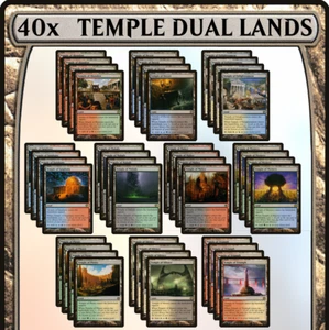 40x TEMPLES Scry Land Playset of Dual 2-Color Commander EDH MTG Magic - Picture 1 of 2