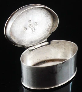 Antigua caja de parches de plata de ley, Birmingham 1816, Samuel Pemberton - Imagen 1 de 12