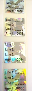 1000 CI75c Customized .75" Sq Product Protection Tamper Proof Hologram Stickers - Picture 1 of 8