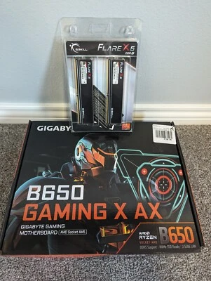 Gigabyte B650 Gaming X AX, G.Skill Flare X5 32GB (16x2) DDR5-6000mhz Bundle NEW! - Image 1 of 4