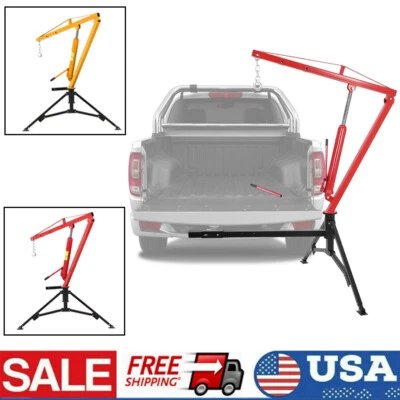 Hydraulic Pickup Truck Crane Hoist Crane 1000 lbs 360° Swivel Hoist Lifting  - Image 1 of 4