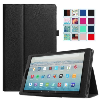 For New Amazon Fire HD 10 10.1 Inch Tablet 9th Gen 2019 Folio Case Cover Stand - Image 1 of 4