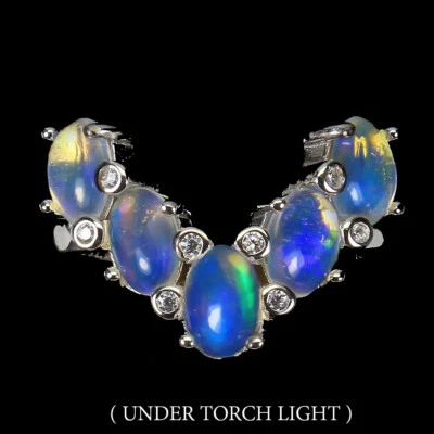 Anillo de plata de ley 925 ovalado ópalo de fuego 6x4 mm piedras preciosas naturales joyería tamaño 8 Foto 1 de 4