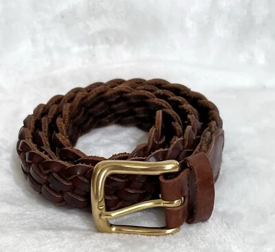 Cinturón de cuero trenzado marrón GAP de 1 pulgada de ancho - para mujer talla 34 usado Foto 1 de 4