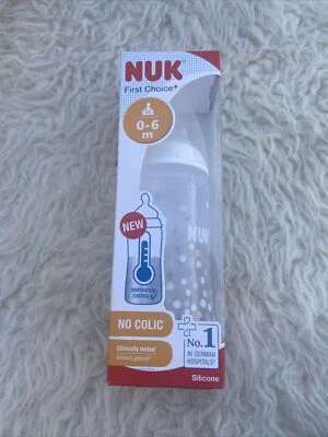 NUK: First Choice No Colic  Bottle Silicone Teat White  Bnib Acc450 - image 1 of 4