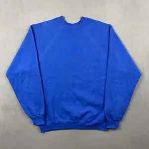 Sudadera Tultex De Colección Para Hombre Extra Grande Azul Blanco Cuello Redondo Años 90 Hecha en EE. UU. - Imagen 1 de 13