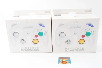Lot 2 Nintendo GameCube Controller White w/Box Manual Rare Tested Good GC Japan - Image 1 of 4