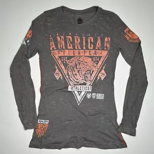 American Fighter Long Sleeve Front & Back Graphic Shirt Womens Size Medium - Picture 1 of 7