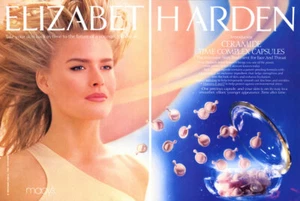 1990 Elizabeth Arden Vendela Kirsebom belleza ceramida 2 páginas anuncio de revista - Imagen 1 de 1