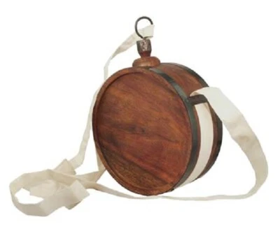 Nueva cantimplora de madera estilo antiguo revolucionaria guerra civil francesa india madera 7""  Foto 1 de 4