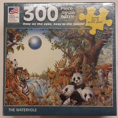 Great American Puzzle Factory 300 Piece Puzzle-The Waterhole New Factory Sealed! - Image 1 of 4