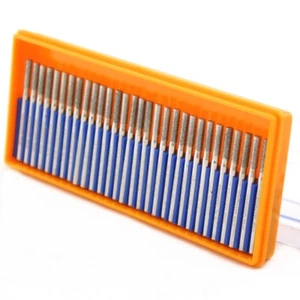 30Pcs Diamond Rotary Burrs 1-3.5mm CYLINDRICAL Grinding Drill Bits 1/8" Shank - Picture 1 of 12